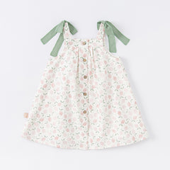 Dave&Bella Summer Toddler Girls Floral Breathable Cotton Tube Top Dress