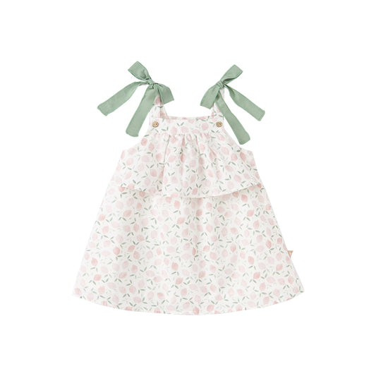 Dave&Bella Summer Toddler Girls Floral Breathable Cotton Tube Top Dress