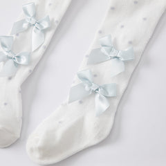 Dave&Bella Girls Summer Fashion White Dot Bow Footed Tights Leggings