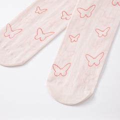 Dave&Bella Girls Summer Pink Print Footed Tights Leggings