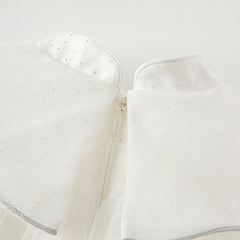Dave&Bella Summer Kids Girls White Chinese-style Sleeveless Embroidery Mesh Dress