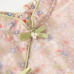 Dave&Bella Girls Summer Chinese Style Floral Print Dress (wallet bag)