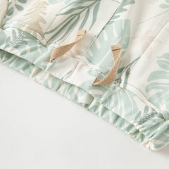 Dave&Bella Summer Toddler Boys Leaf Print White Two-Piece Sets