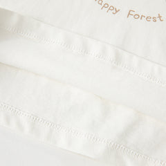 Dave&Bella Summer Toddler Boys Leaf Print White Two-Piece Sets