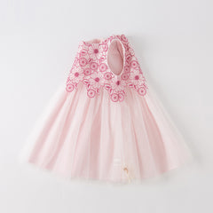 Dave&Bella Toddler Girls Summer Purple Sleeveless Mesh Birthday Party Dress