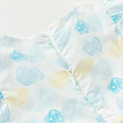 Dave&Bella Girls Summer Cotton Sweet Blue Bubble Sleeve Princess Dress