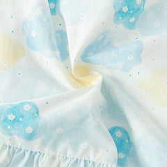 Dave&Bella Girls Summer Cotton Sweet Blue Bubble Sleeve Princess Dress