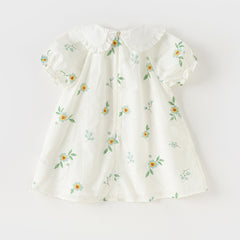 Dave&Bella Toddler Girls Summer Cute Floral Print Doll Collar Party Dress