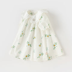 Dave&Bella Toddler Girls Summer Cute Floral Print Doll Collar Party Dress
