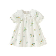 Dave&Bella Toddler Girls Summer Cute Floral Print Doll Collar Party Dress