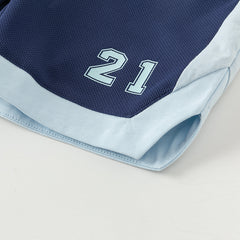 Dave&Bella Toddler Boys Summer Blue/Purple Outdoor Soft Moisture-wicking Outfit Sets