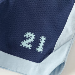 Dave&Bella Toddler Boys Summer Blue/Purple Outdoor Soft Moisture-wicking Outfit Sets