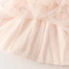 Dave&Bella Toddler Girls Summer Light Pink Cute Mesh Princess Dress (wallet bag)