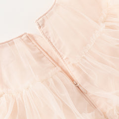 Dave&Bella Toddler Girls Summer Light Pink Cute Mesh Princess Dress (wallet bag)