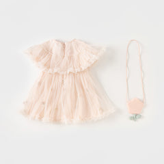 Dave&Bella Toddler Girls Summer Light Pink Cute Mesh Princess Dress (wallet bag)