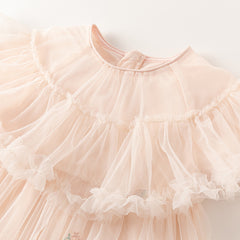 Dave&Bella Toddler Girls Summer Light Pink Cute Mesh Princess Dress (wallet bag)