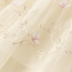 Dave&Bella Toddler Girls Summer Flower Embroidery Chinese-style Mesh Dress(wallet bag)