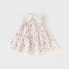 Dave&Bella Toddler Girls Summer Floral Print Sweet Casual Sleeveless Vest Dress