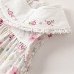 Dave&Bella Toddler Girls Summer Floral Print Sweet Casual Sleeveless Vest Dress