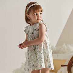 Dave&Bella Summer Toddler Girls Sleeveless Floral Princess Dress