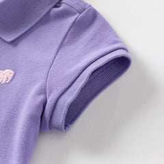 Dave&Bella Kids Girl Summer Purple/Pink Cotton Outdoor Polos