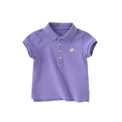 Dave&Bella Kids Girl Summer Purple/Pink Cotton Outdoor Polos