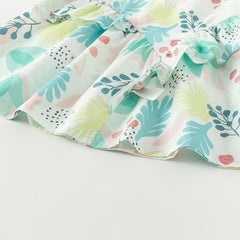 Dave&Bella Girls Lightweight Leaf Print Sleeveless Dress