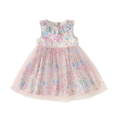 Dave&Bella Girls Summer Sleeveless Floral Sleeveless Princess Dress