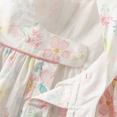Dave&Bella Toddler Girls Summer Cotton Floral Print Classic A-line Dress