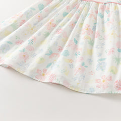 Dave&Bella Toddler Girls Summer Cotton Floral Print Classic A-line Dress