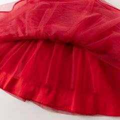 Dave&Bella Kids Girls Summer Festival Red Sleeveless Luxury Tulle Formal Princess Dress