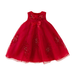 Dave&Bella Kids Girls Summer Festival Red Sleeveless Luxury Tulle Formal Princess Dress