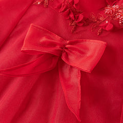 Dave&Bella Kids Girls Summer Festival Red Sleeveless Luxury Tulle Formal Princess Dress