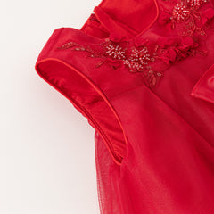 Dave&Bella Kids Girls Summer Festival Red Sleeveless Luxury Tulle Formal Princess Dress