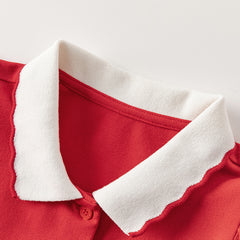 Dave&Bella Toddler Girl Summer Cotton Red/Pink Polo Princess Dress