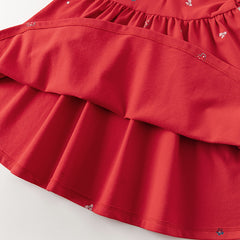 Dave&Bella Toddler Girl Summer Cotton Red/Pink Polo Princess Dress