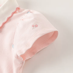 Dave&Bella Toddler Girl Summer Cotton Red/Pink Polo Princess Dress