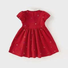 Dave&Bella Toddler Girl Summer Cotton Red/Pink Polo Princess Dress