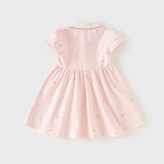 Dave&Bella Toddler Girl Summer Cotton Red/Pink Polo Princess Dress