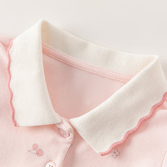 Dave&Bella Toddler Girl Summer Cotton Red/Pink Polo Princess Dress