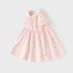 Dave&Bella Toddler Girl Summer Cotton Red/Pink Polo Princess Dress