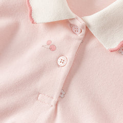 Dave&Bella Toddler Girl Summer Cotton Red/Pink Polo Princess Dress