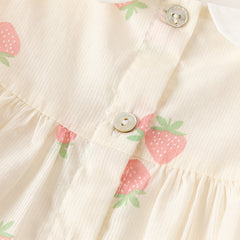 Dave&Bella Toddler Girls Summer Cotton Strawberry Print T-shirt Short Sets
