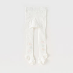 Dave&Bella Girls Summer White/Pink/Beige Thin Footed Tights Leggings