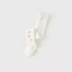 Dave&Bella Girls Summer White/Pink/Beige Thin Footed Tights Leggings