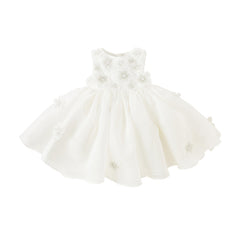 Dave&Bella Toddler Girls Summer Gentle White A-line Special Occasion Mesh Princess Dress