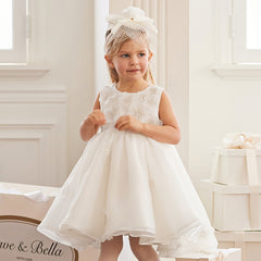Dave&Bella Toddler Girls Summer Gentle White A-line Special Occasion Mesh Princess Dress