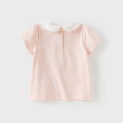 Dave&Bella Toddler Girls Summer Flower Cotton T-Shirts