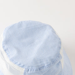 Dave&Bella Boys Summer Cotton Breathable Blue Striped Fisherman Hat