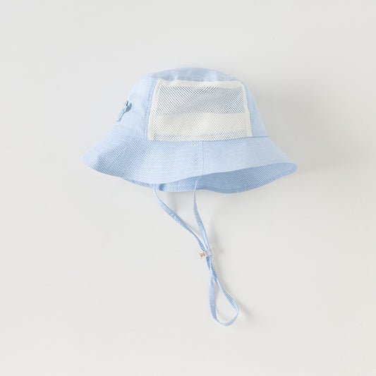 Dave&Bella Boys Summer Cotton Breathable Blue Striped Fisherman Hat